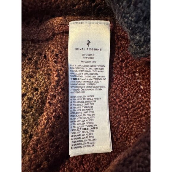 Royal Robbin’s Sutter Sweater Size Medium Cowl Neck Tunic NWT Knit $80 Deep Blue - Picture 8 of 12